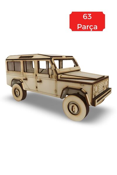 ALGWOOD Ahşap Land Rover Maketi – 32x12x15 cm - 3D Puzzle Land Rover Model