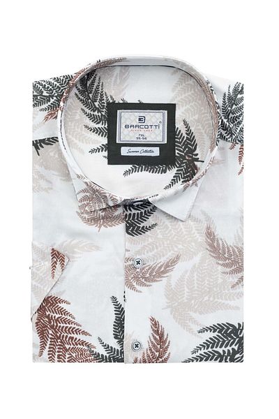 tambattal Plus Size Patterned Viscose Shirt Short Sleeve (Wide Relaxed Fit)