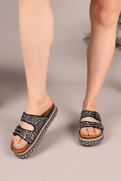 Birikon Παντόφλες IVY Mirror Stone ΜΑΥΡΟ