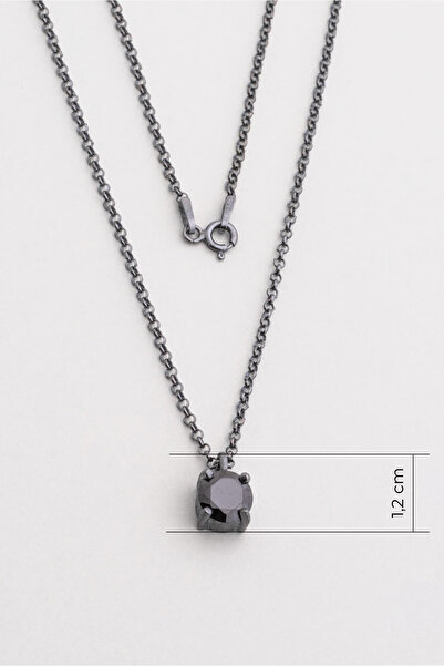 So CHIC... So CHIC... Zirkonu Taşlı Siyah Rodyum Kaplama 60 Cm Gümüş Erkek Kolye