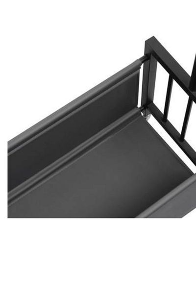Generic Clothes hanger with bottom basket, black leather