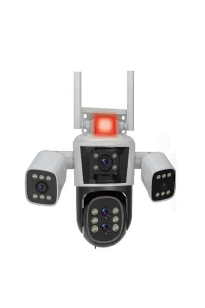Andowl Triple surveillance camera, 4K HD, ANDOWL, 360 degrees, WI-FI, IP66, 4 lenses, motion detection