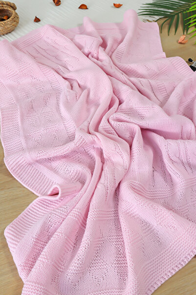 Sitilin Baby Girl Pink Knitwear Baby Blanket Stl7012