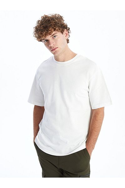 LC Waikiki XSIDE Ecru Crew Neck Βαμβακερό ανδρικό μπλουζάκι S52693Z8NVY25