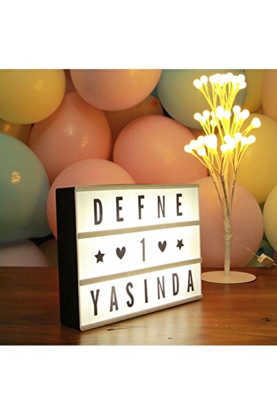 elsmor A5 Led Işıklı Yazı Panosu Lightbox Masa Lambası USB Şarjlı Led Işık Gece Aydınlatma 21 x 15 x 5 cm