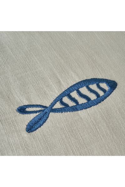 Bella Maison 100% Cotton Marine Embroidered Throw Pillow Case White (35X50 cm)