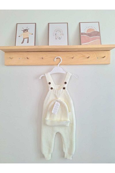 Nimini Kids Thessaloniki Knit Hat Knitwear Jumpsuit with Pocket Detail and Adjustable Straps (Sizes 3-24)
