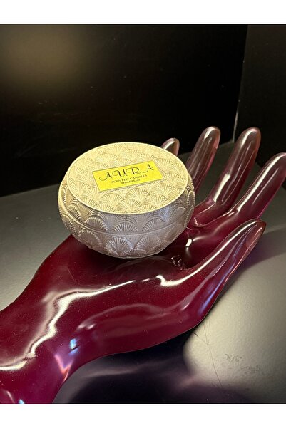 AURA Krem rengi seramik kapaklı kutu soya mum