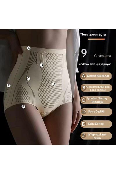 SAUNA SUIT Women's V-Control High Waist Recovery Corset Panties |   Seamless, Ion Supported, Stretchy Underwear