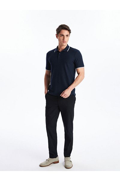 LC Waikiki Southblue Navy Blue Polo Collar Short Sleeve Men's T-Shirt S55146Z8Nvy25