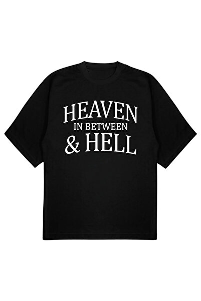 SVART WEAR HEAVEN T-shirt Oversize kroj majica nebo između pakla crna
