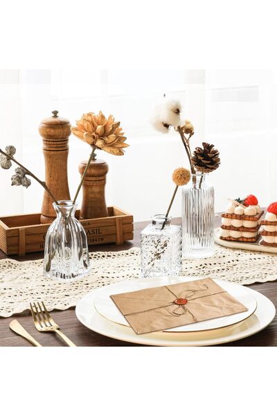 ComSaf Glass Bud Vase Set of 12 - Small Clear Mini Flower Vases for Centerpieces (Clear)