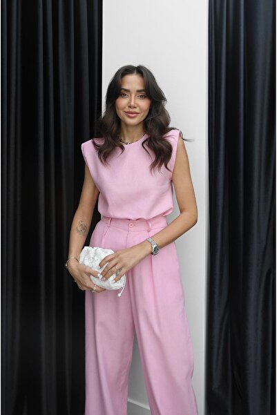 Havoş Pink Flim Linen Blouse