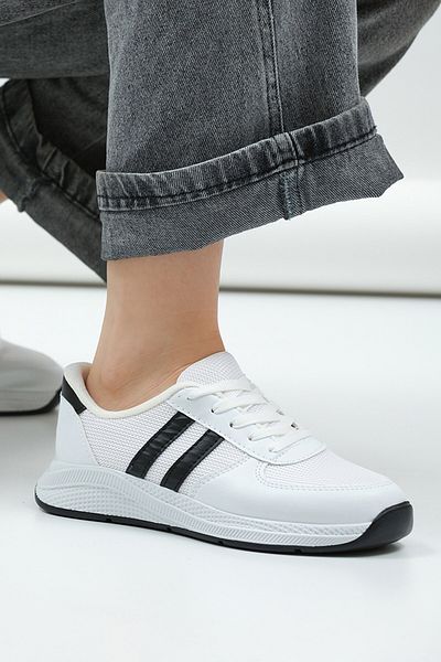 ALTUNTAŞ Femei - Bărbați - Unisex Pantofi sport casual cu talpă anatomică cu șireturi Pantofi alb Negru