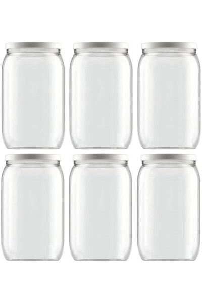 Generic Glass Cookie Jar With Lid- Candy Jar- Large Cookie Jar- Set Of 6 - Easy To Use And Clean - Perfect F