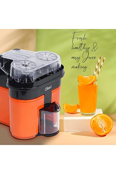 CLIKON 2 in 1 Citrus Juicer with Dual Squeezer Technology, One Touch Operation, Built-in Citrus Slic