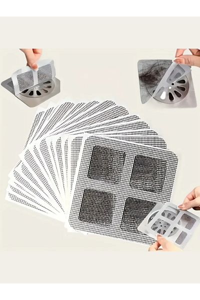 Orient 50 Pack Shower Hair Catcher with Metal Grid & Fabric Mesh Odorless Bathroom Drain Protector