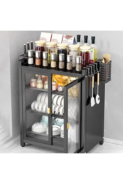 Un دولاب مطبخ من الفولاذ بثلاثة طبقات متعددة الوظائف