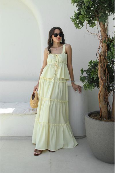 Havoş Light Yellow Mendoza Blouse Skirt Suit