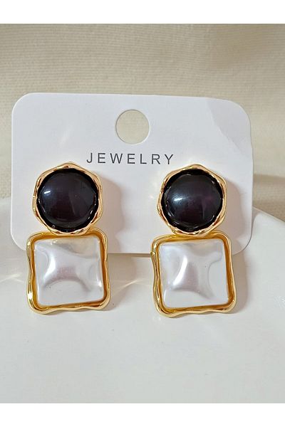 mos&more Black Pearl Stylish Women's Earrings