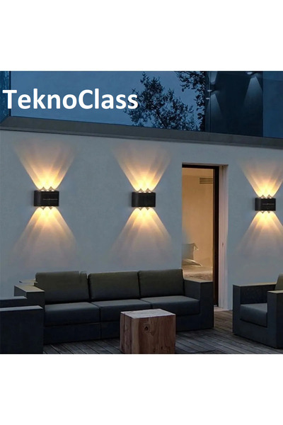 Canderel 2 Adet Modern 6 Ledli Solar Çift Taraflı Aplik Güneş Enerjili Duvar Aydınlatma Lambası