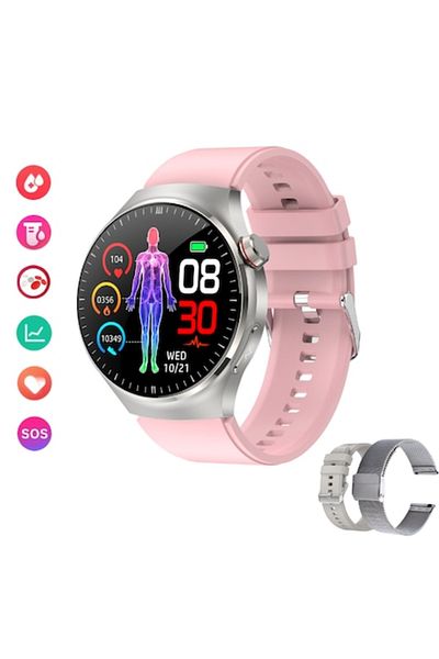 Lommad Smartwatch ®, 1.43" Display, 5 Organ Monitoring, Blood Sugar, ECG, Blood Pressure, Pink