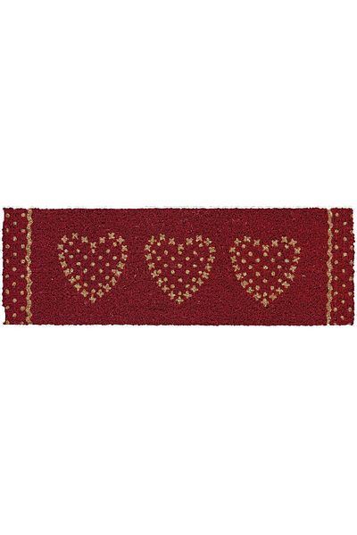 Bizzotto Anti-slip house entry mat coconut fibers rubber burgundy white 75 cm x 25 cm