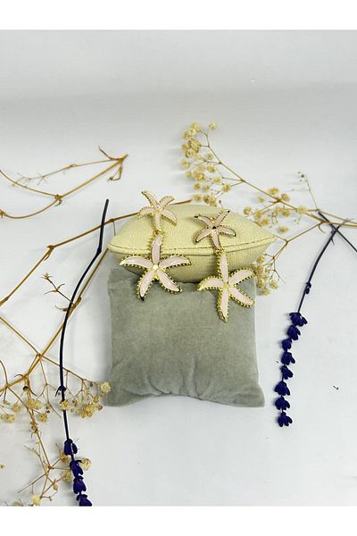 ısıkkonya Stainless Star Stylish Earrings Suitable for Daily Use [Allergy-Free Product]