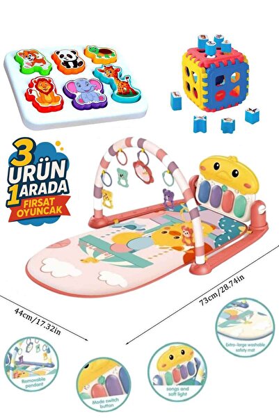Oruç Oyuncak Piyanolu Oyun Halısı Müzikli Jimnastik Merkezi Bultak set Pembe