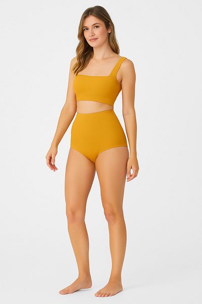 BRNCY Mustard Sculptfit High Waist & Lifting & Shaping Bikini Bottom