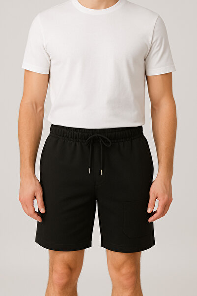 ESFA BELİ LASTİKLİ KORDONLU CEPLİ KAPRİ ŞORT