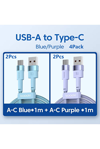 Choice1 toocki 4 Pack Toki 2 Pack 3A USB C Cable Type C For 12t Pro Redmi Not...