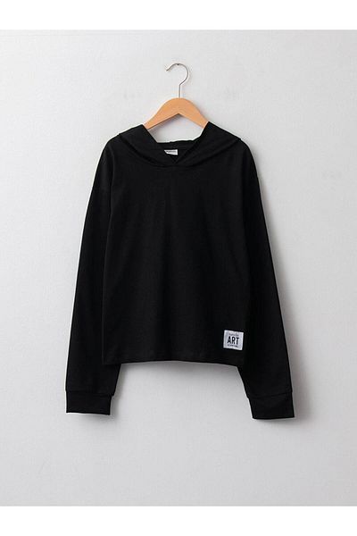 LC Waikiki Hooded Basic Long Sleeve Cotton Girl's T-Shirt (Old)