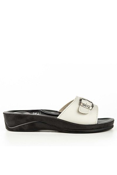 Muya Candy 6 Point - Anatomical Sole and Heeled Cream Women's Slippers