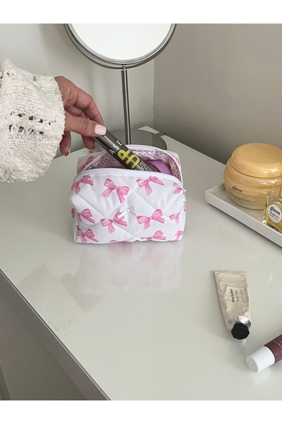 Lulishop Fiyonk Desenli Makyaj Çantası Küçük Boy