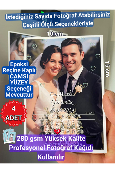 Magnetic Shop Düğün Fotoğraflı Yazılı Resimli Büyük Boy Anı Magnet Yüksek Kal...