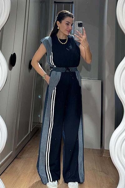 Tulipabutik Striped Double Suit
