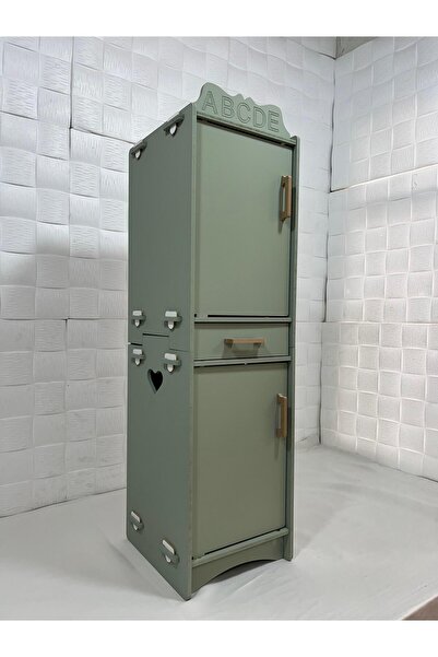 Özka Hobi Ahşap prenses ahşap mutfak ıhlamur boyalı buzdolabı