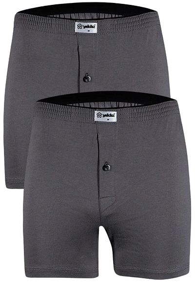 Fanilam Star Men's 100% Cotton Combed Cotton Boxer 2-Piece - Buttoned Comfortable Cut Breathable Fabric
