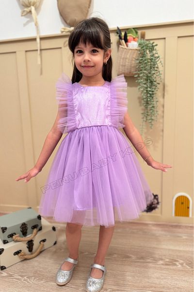 penu baby kids Lilac Tulle Sleeveless Baby Girl Dress - Christie