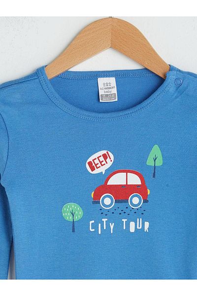 LC Waikiki Crew Neck Long Sleeve Cotton Baby Boy Snapback Body 2-Piece (S1)