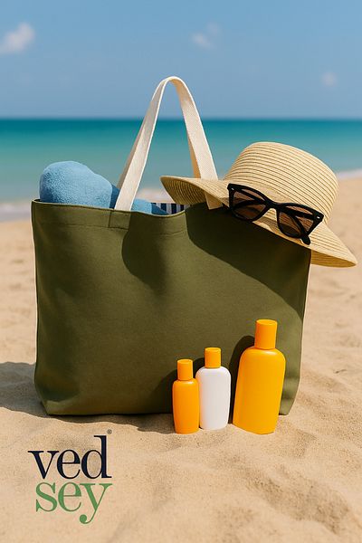 Vedsey Green Double Direction Canvas Multi-Purpose Beach Bag
