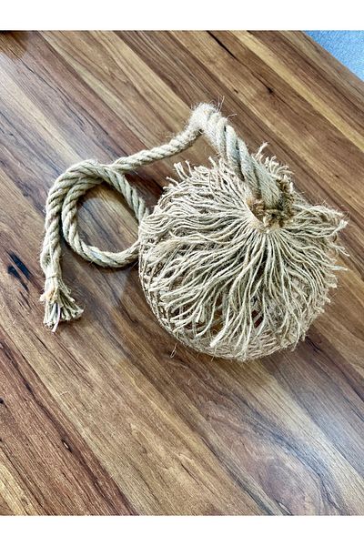 aybükpabuç "Decorative Rope Chandelier - Handmade Rustic Lamp |   Natural Rope Ceiling Lighting |   Bohemian & Vintage Style”