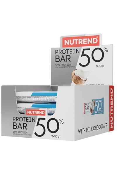 Nutrend Set 12 batoane proteice, Baton proteic 50%, Nutrend, 12x50g, aromă de cocos, ediție limitată