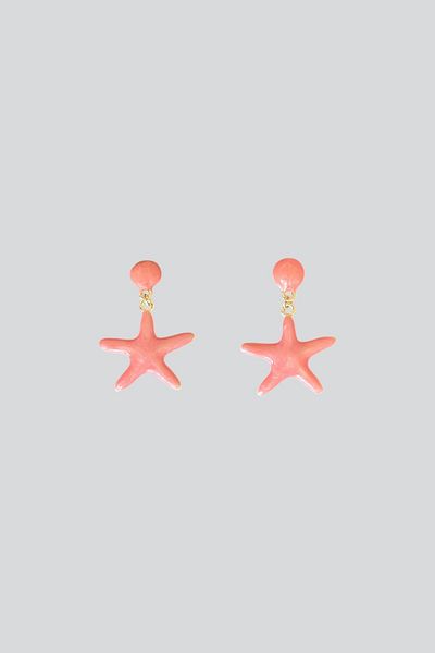 stravis Enameled Star Earrings with Dangle