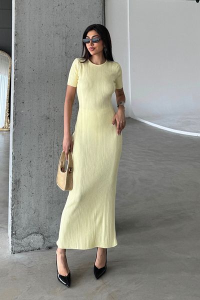 Denivy Straight Form Knitwear Maxi Dress Dnv-000134