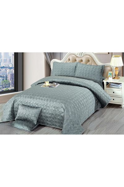 CHIRASO CHIRASO Velvet Duvet Cover Set, 5 Pieces, Duvet Cover 220 x 240 cm, 4 Pillowcases, light gray