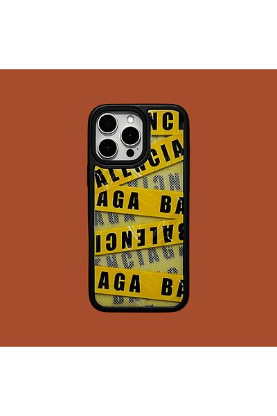 Balenciaga Husa telefon compatibila cu Iphone 15 PRO Balenicaga GALBEN-NEGRU