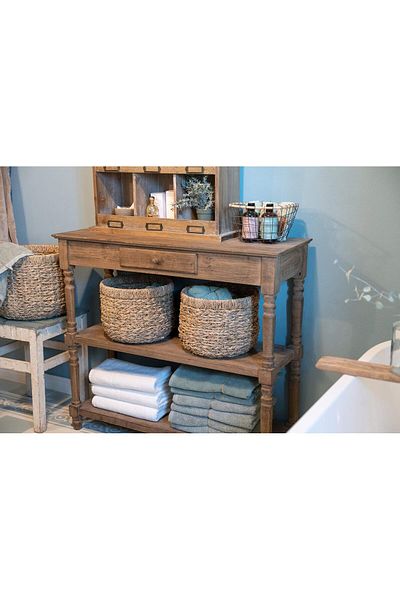 Bahçem Decorative Natural Color Seagrass Round Wicker Basket Organizer Set of 4