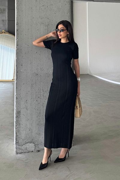 Denivy Straight Form Knitwear Maxi Dress Dnv-000134